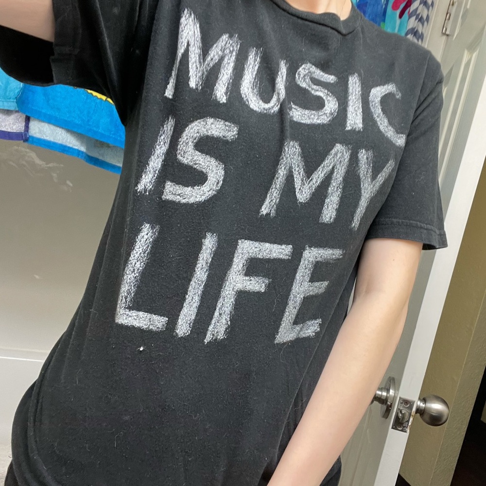 “Music is My Life” emo/goth t-shirt